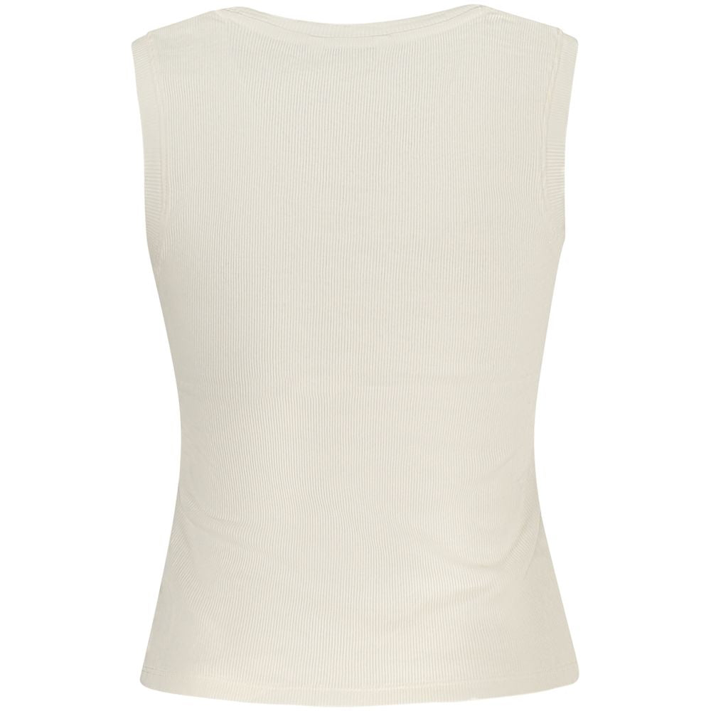 Beige Cotton Women Tank Top