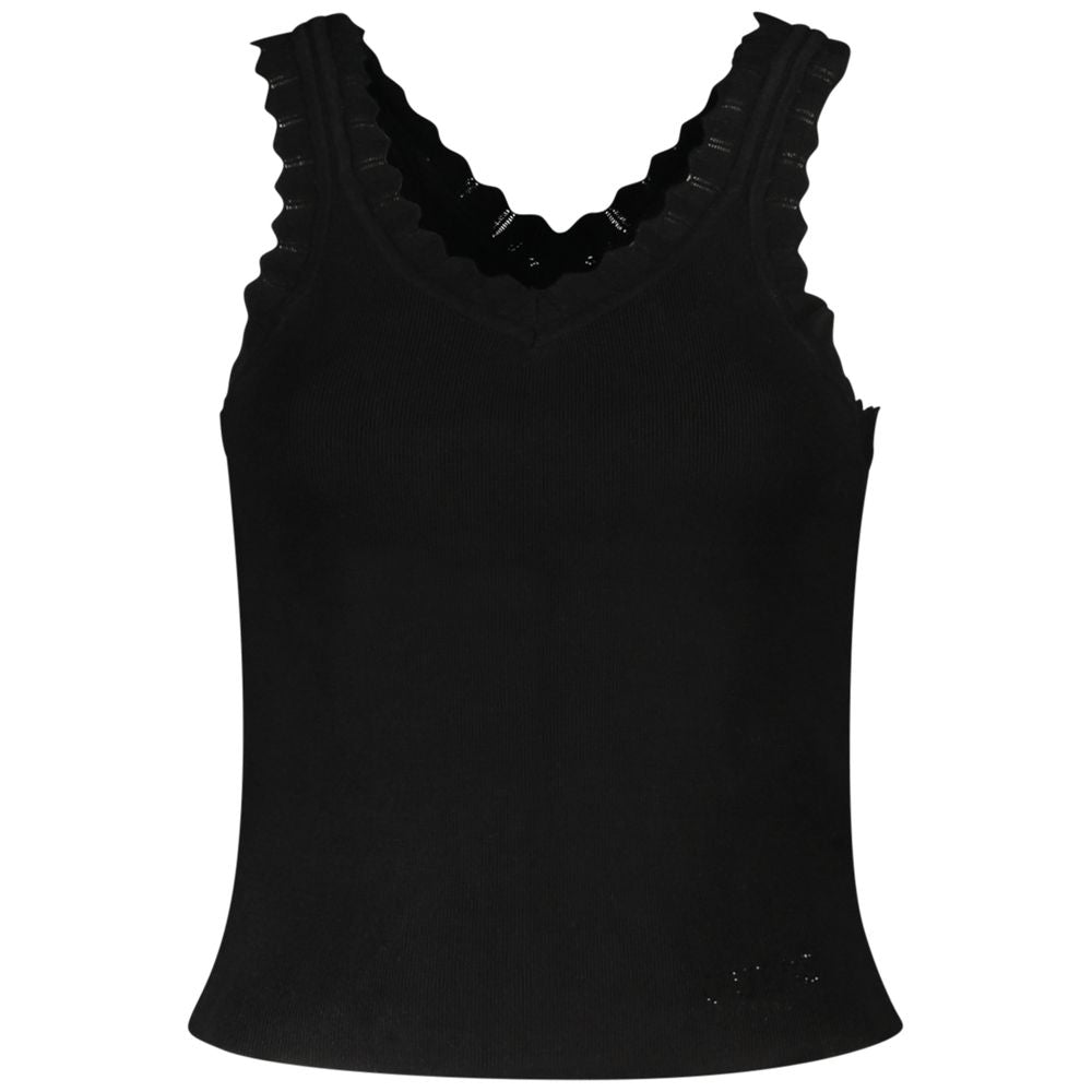 Black Viscosa Women Tank Top