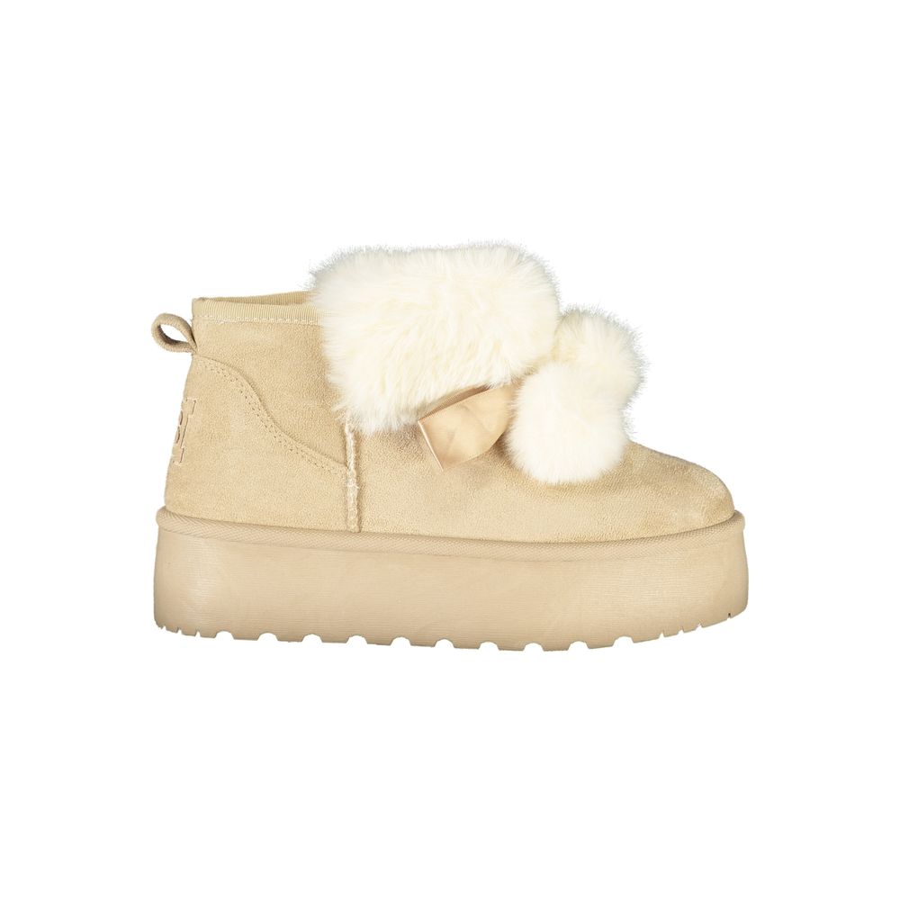 Beige Polyester Women Ankle Boot