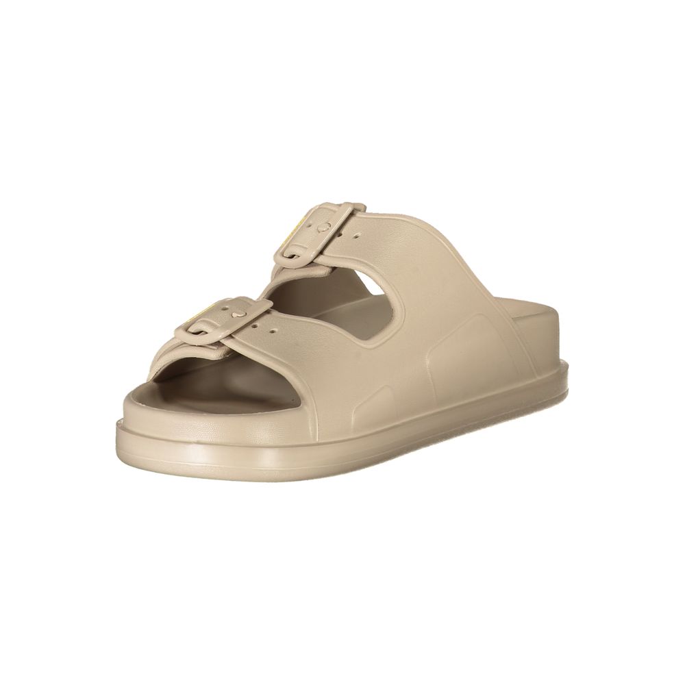 Beige Polyurethane Women Slipper