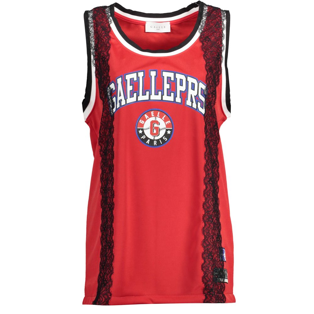 Rosso Poliestere Women Tank Top