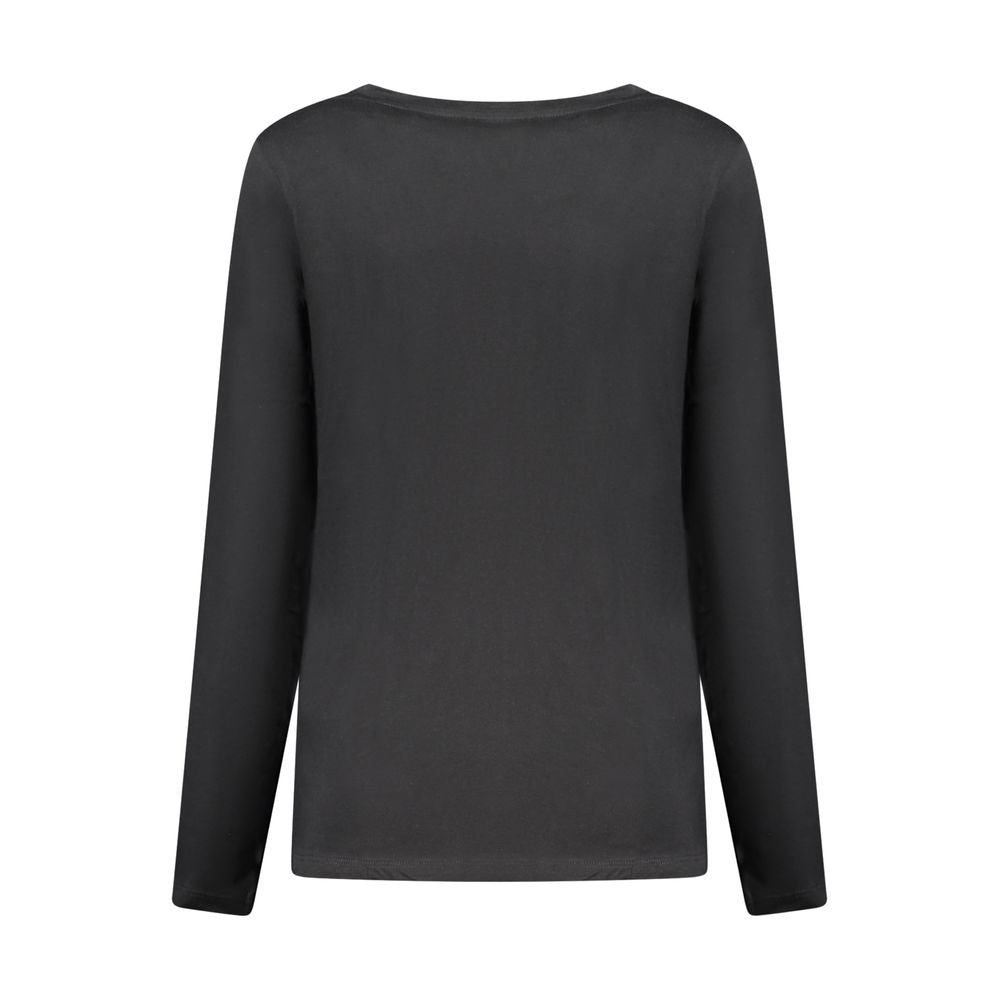 Black Cotton Women T-Shirt