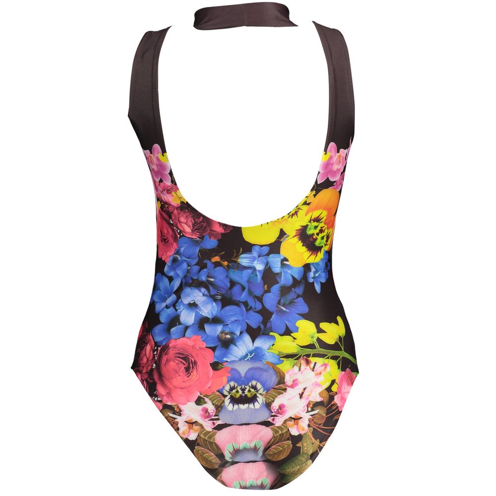 Black Polyester Women Bodysuit