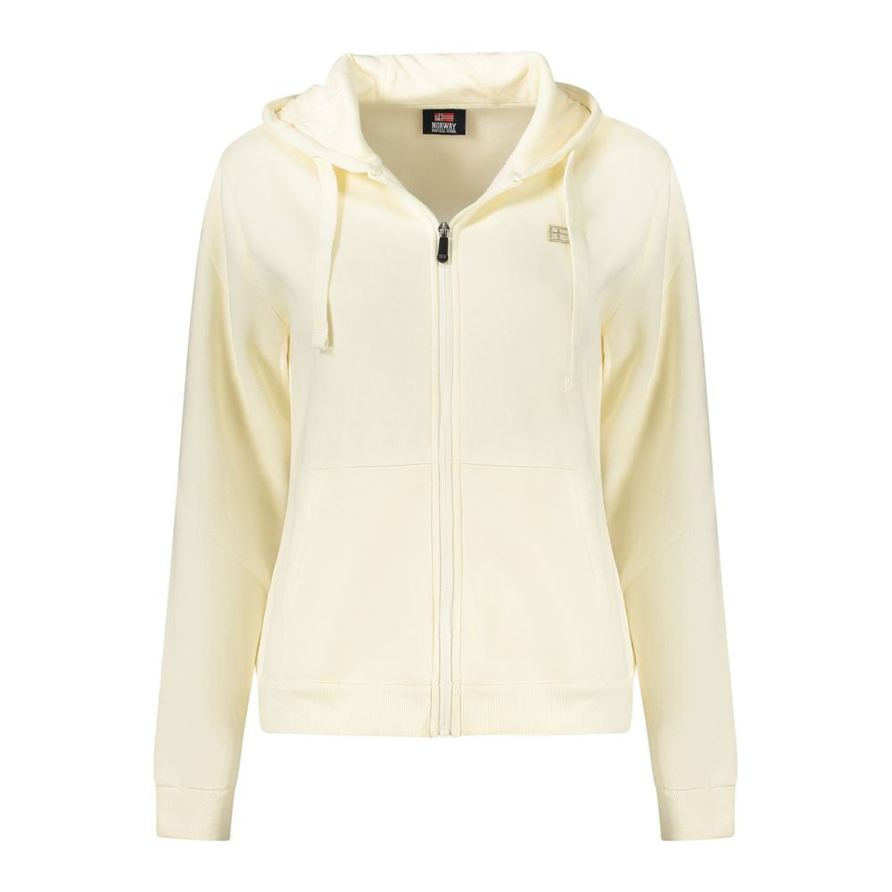 White Cotton Women's Hoodie Sweatshirt