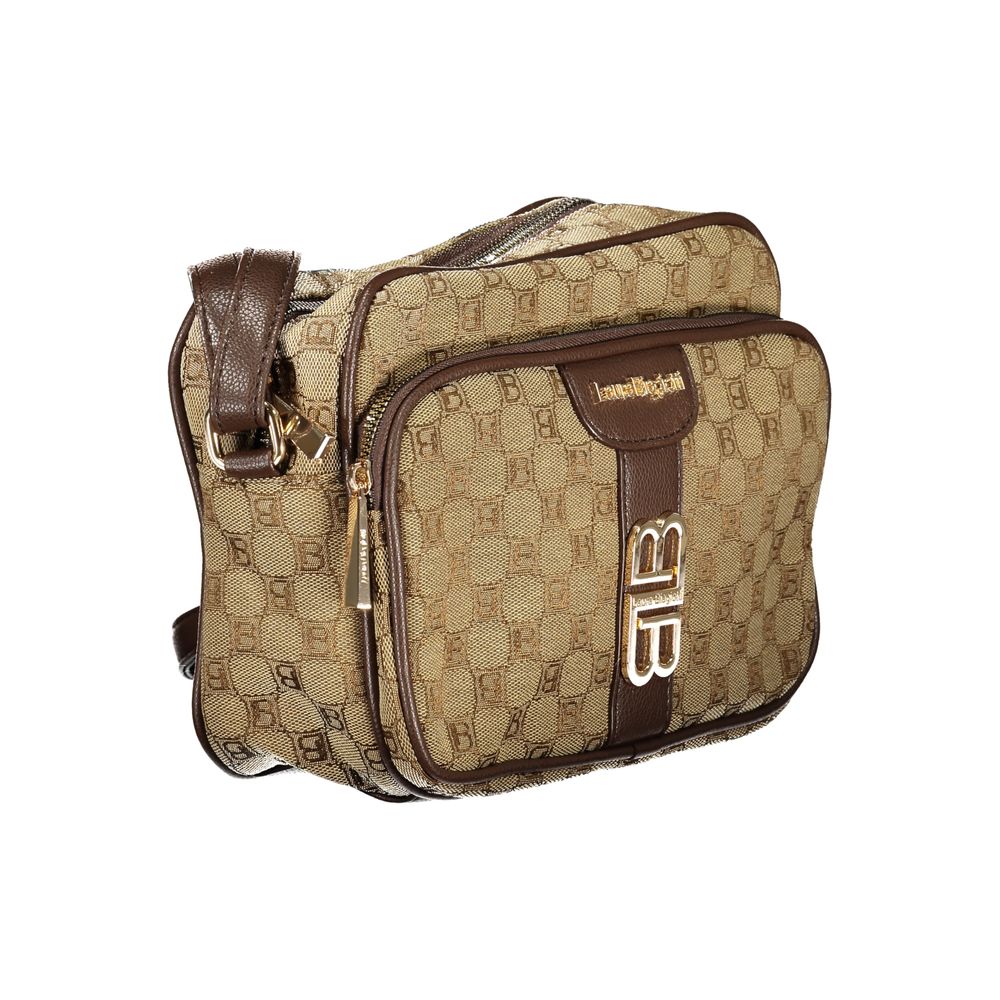 Beige Polyester Women's Shoulder Bag