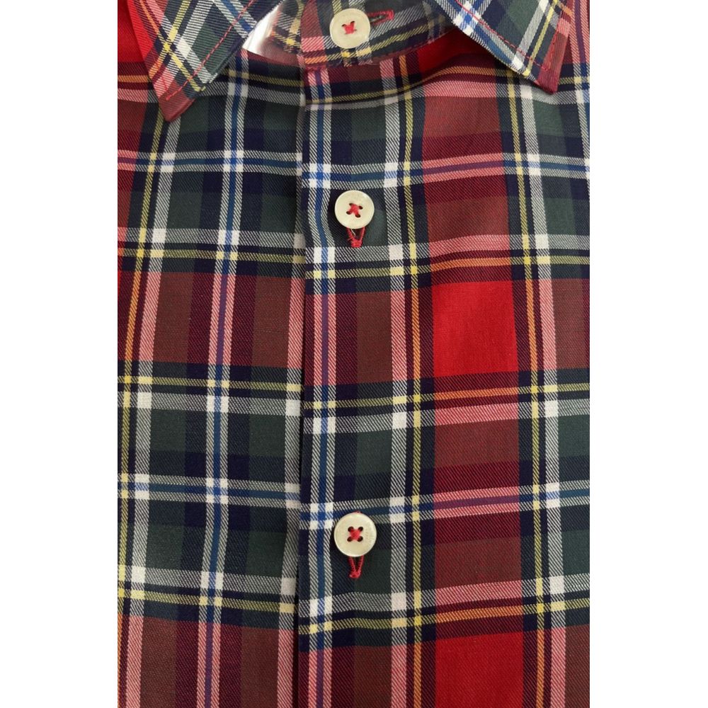 Multicolor Cotton Men Shirt
