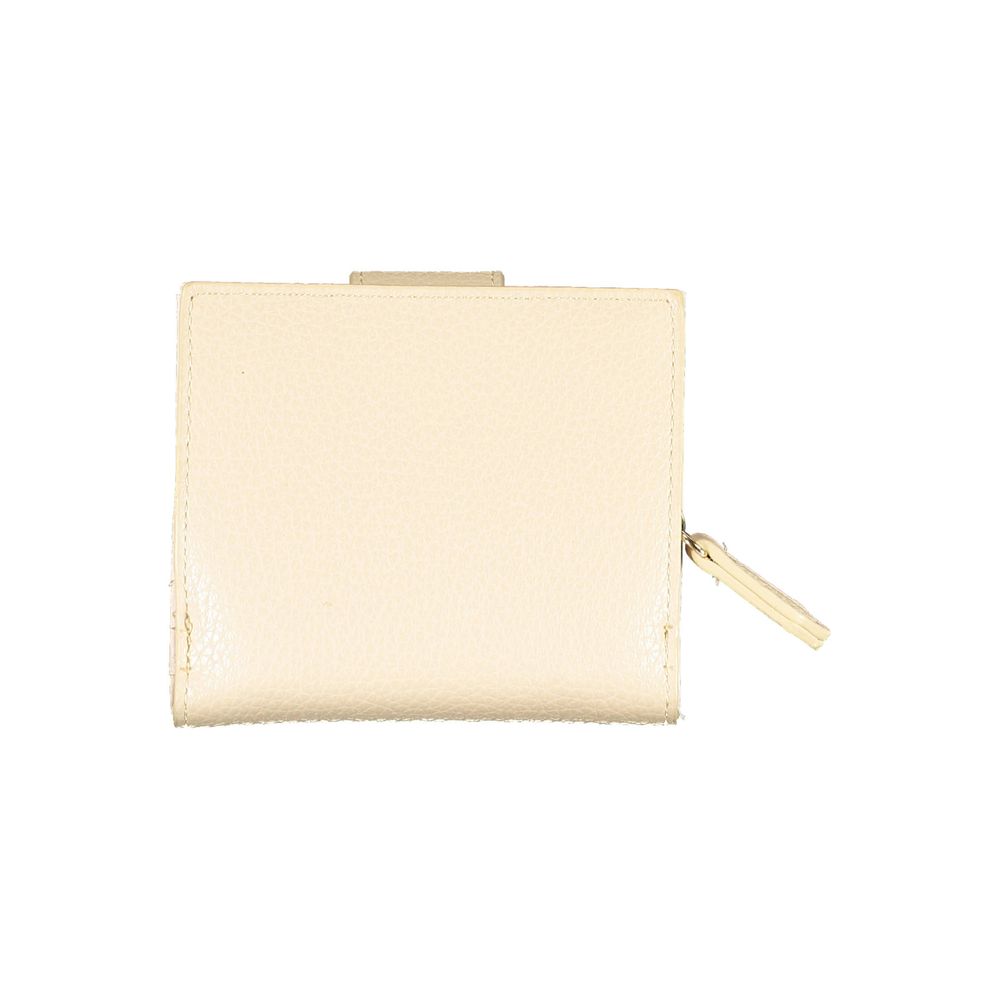 Beige Polyurethane Women Wallet