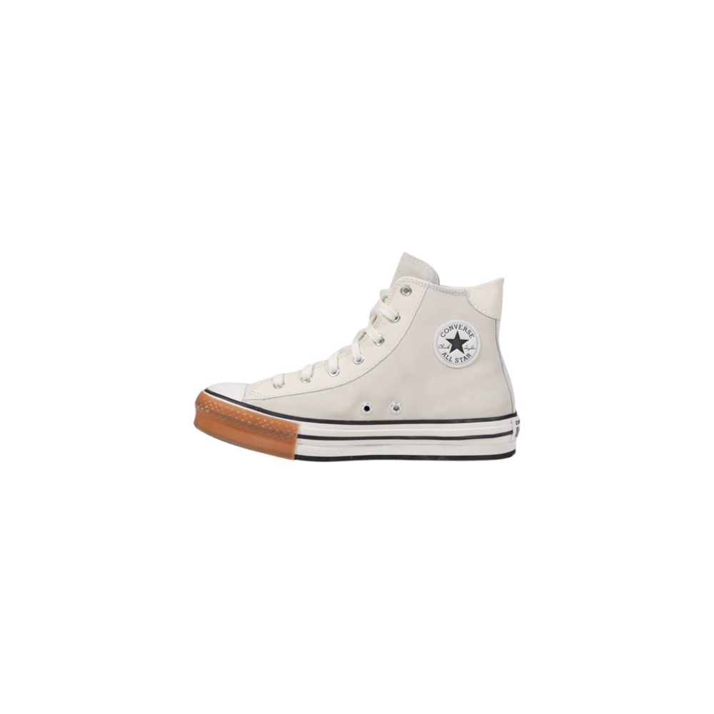 Cream Leather High Top Sneakers