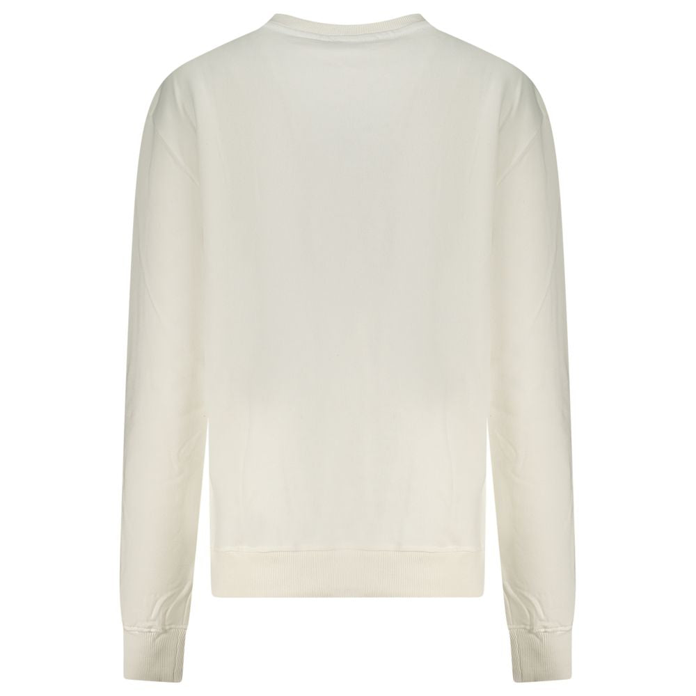 White Cotton Women Sweatshirt