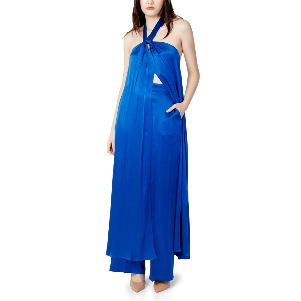 Blue Polyester Jumpsuit