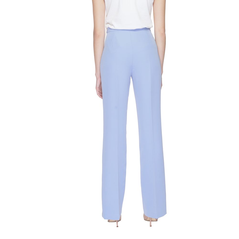 Purple Polyester Casual Pants