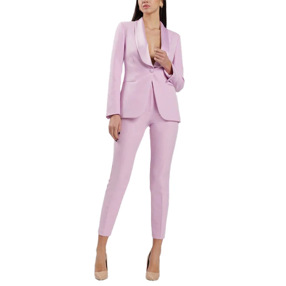 Purple Polyester Pants