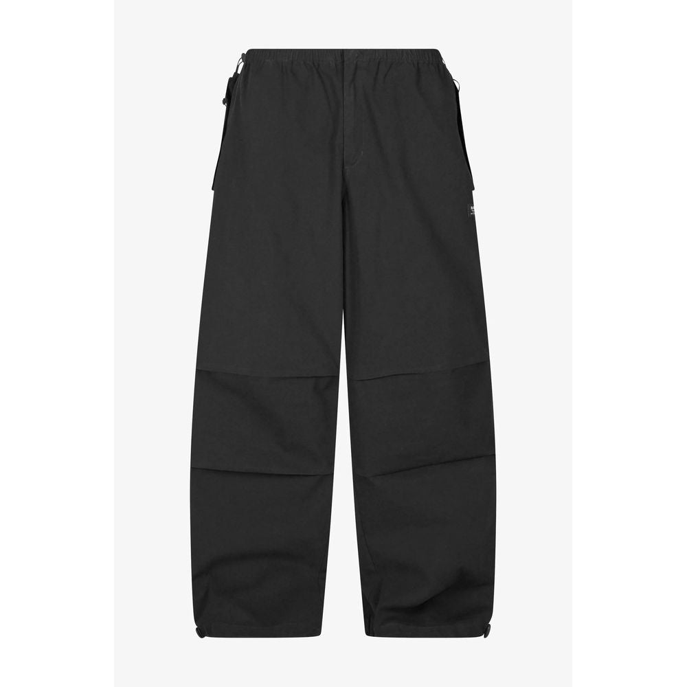 Black Cotton Casual Pants