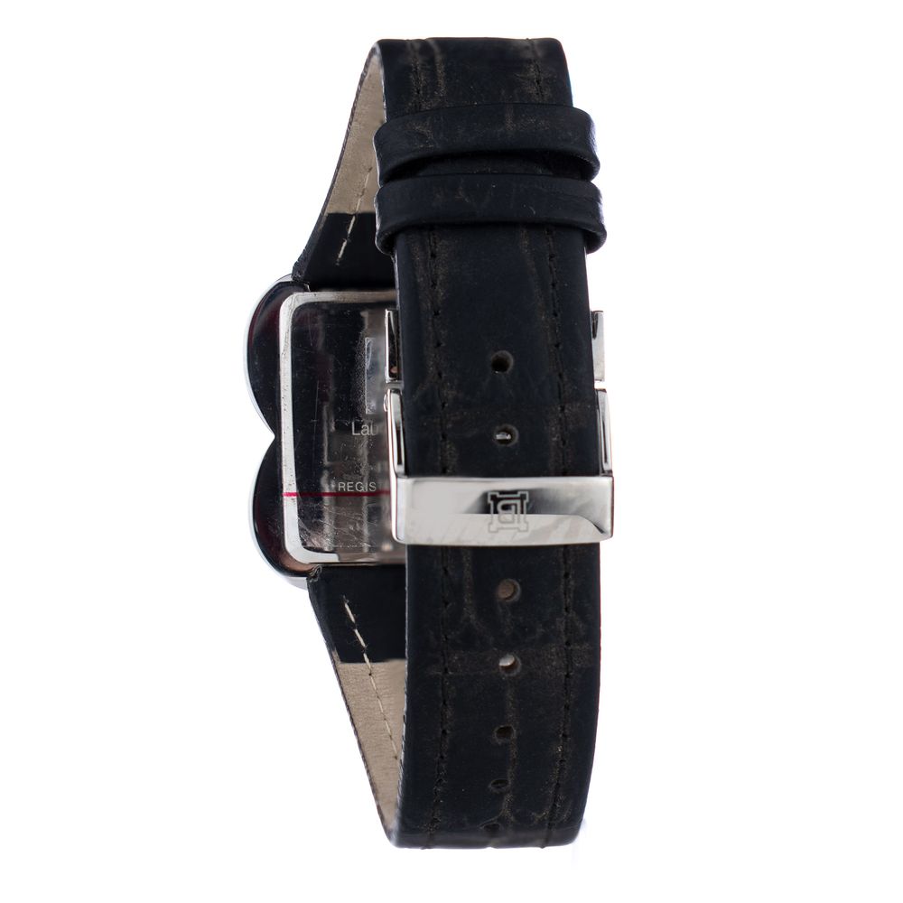 Black Leather Dress Watch