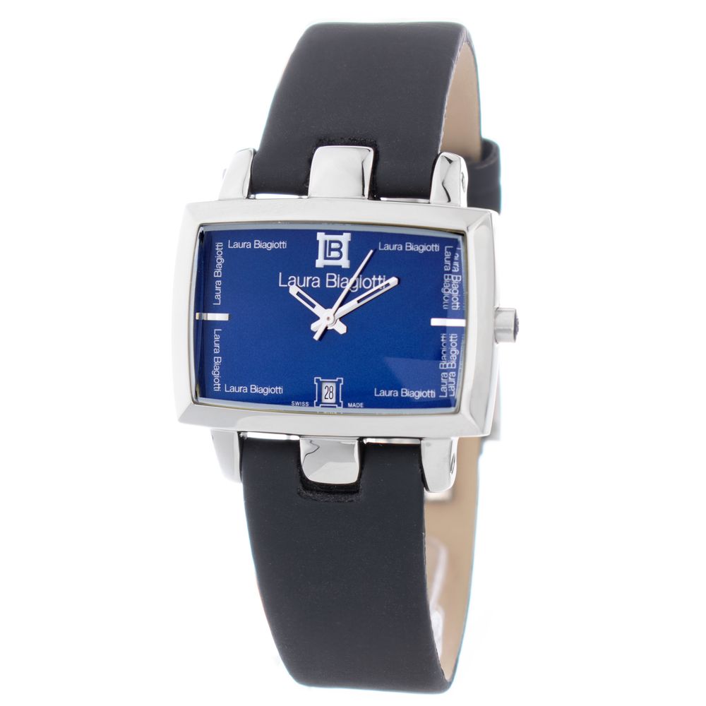 Black Leather Dress Watch