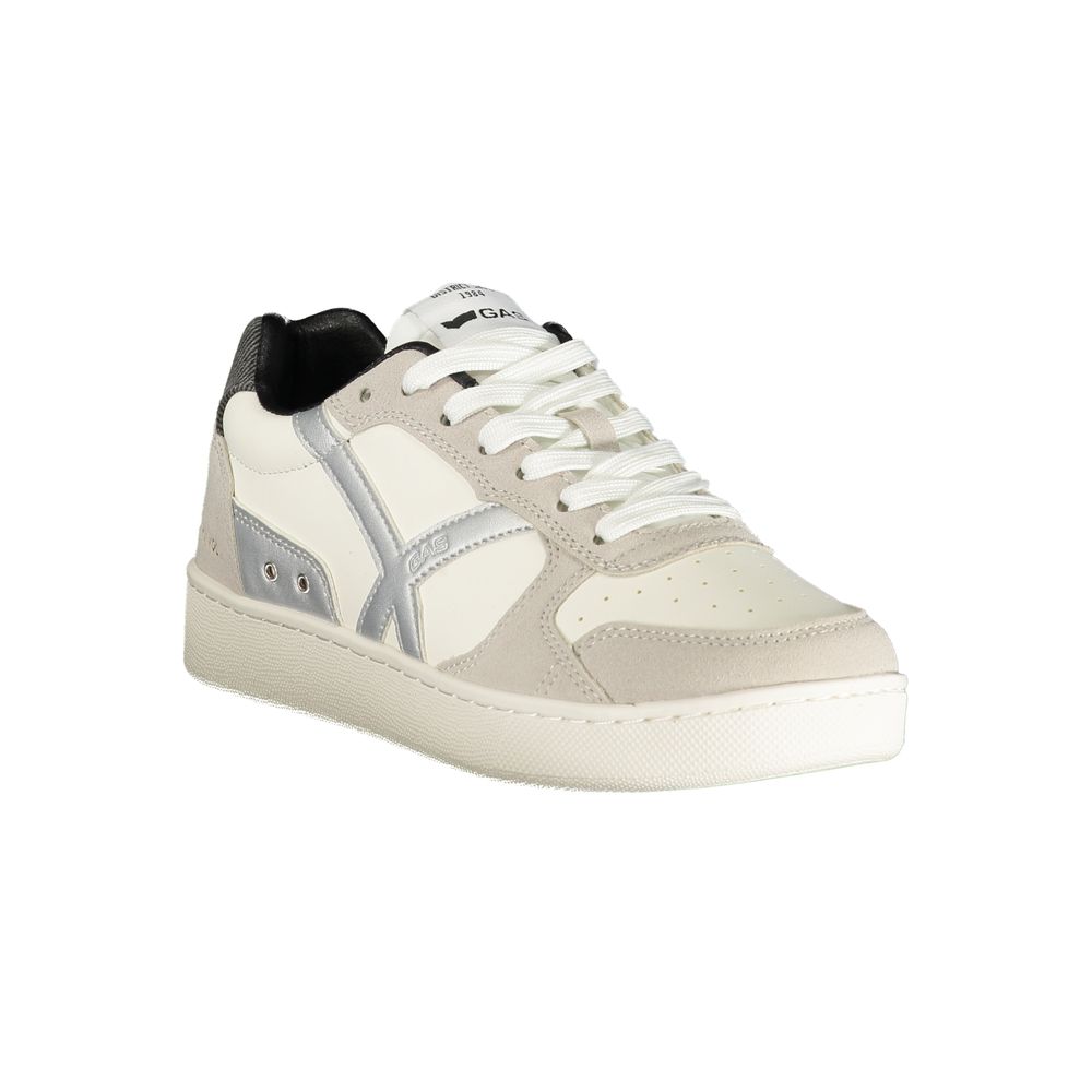 White Polyurethane Women Sneaker