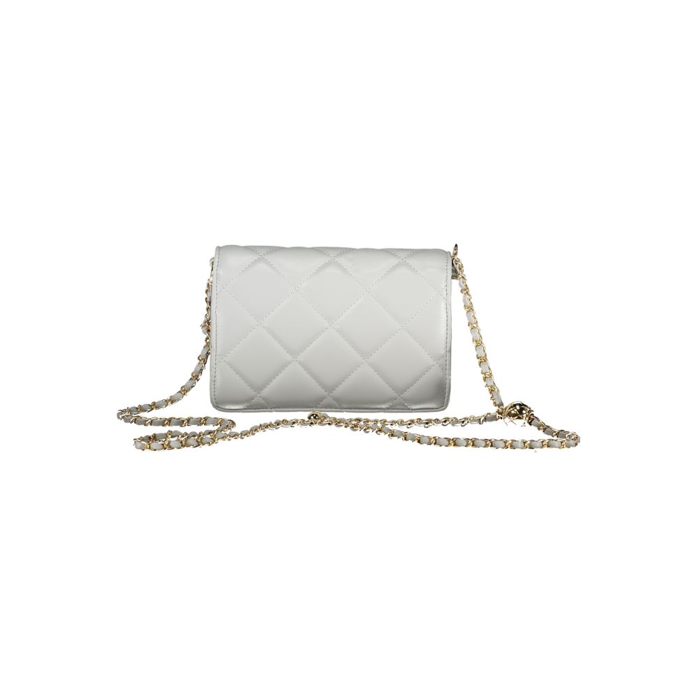 Gray Polyurethane Women's Bag With Adjustable Chain Strap