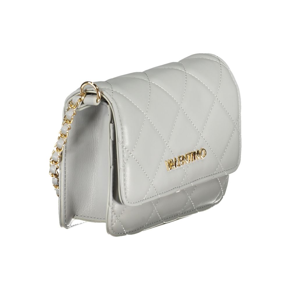 Gray Polyurethane Women's Bag With Adjustable Chain Strap