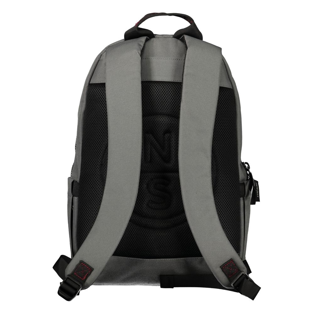 Grigio Polyester Men Backpack