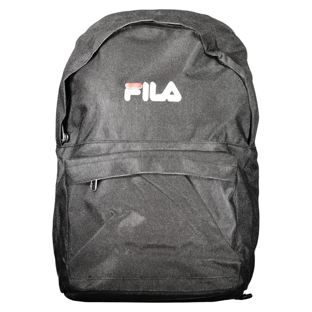 Black Polyester Men Backpack